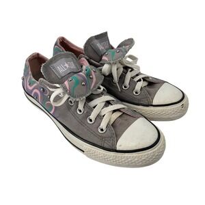 Womens Converse All Star Low Top Gray Purple Green Studded Sneakers Size 9‎